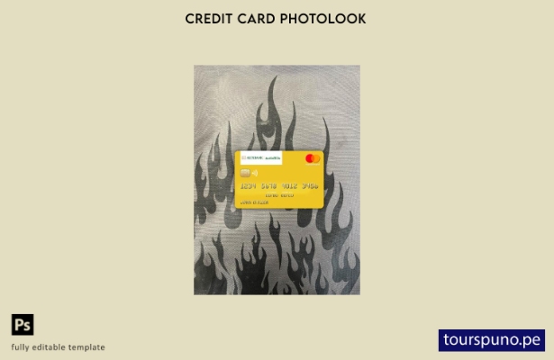listo para imprimir plantilla frontal de aspecto fotográfico mastercard del Banc